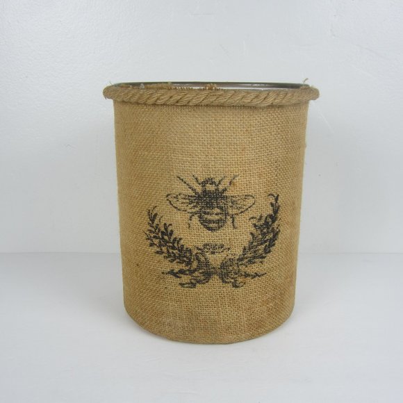 French Country Other - French Country BEE Burlap Covered Glass Vase